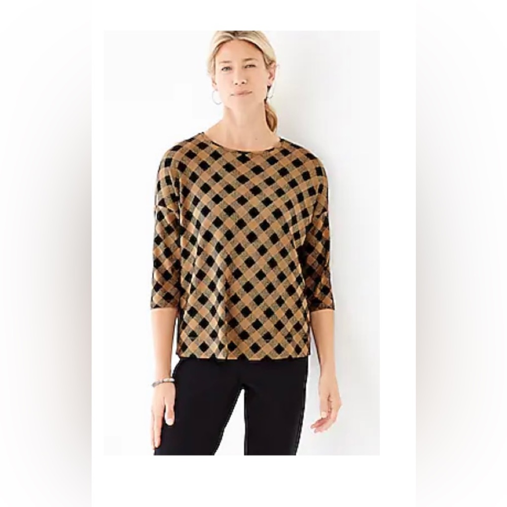 NWOT J. Jill Plaid Top